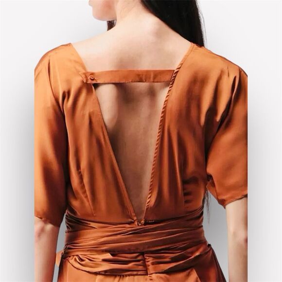 Forever 21 Romper Playsuit Golden Orange Light Brown NWOT - Picture 6 of 11